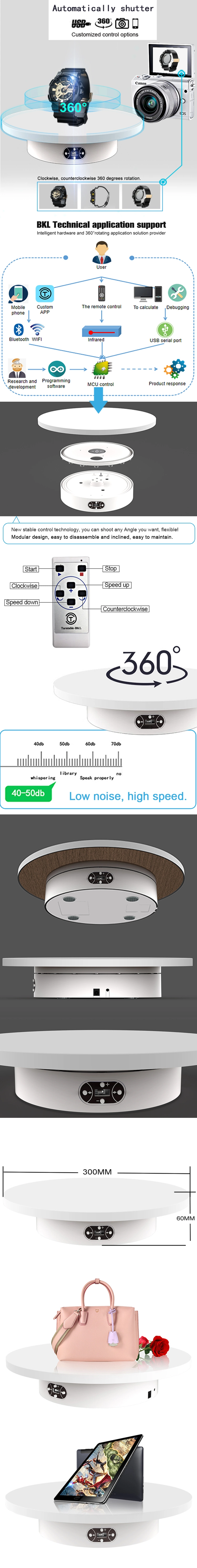 Hot Sell Turntable-Bkl 30cm Remote Control Electric Photography Turntable