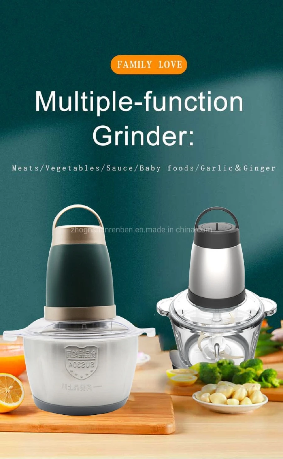 300W Slicer Onion Cutter Food Fruit & Vegetable Tools Meat Grinders Automatic Mini Electric Vegetable Chopper